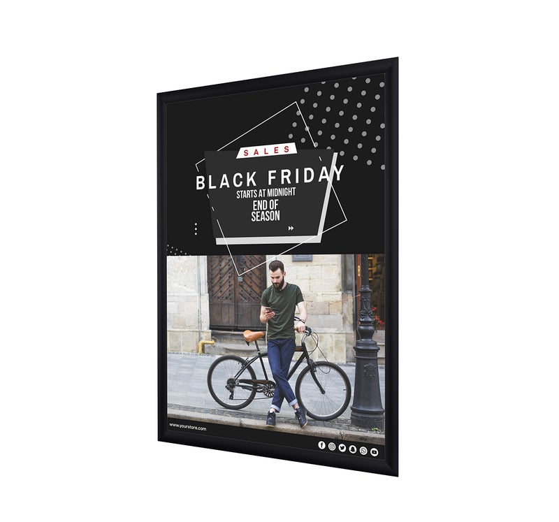 BNV Group BNV Aluminum Front Load Snap Poster/Picture Frame, Black, 18x24 Inches, 1'' Profile, Wall Mounting, Portrait and Landscape Mode, Easy Installation, Anti-Glare, PVC Cover, Lightweight - Image 3